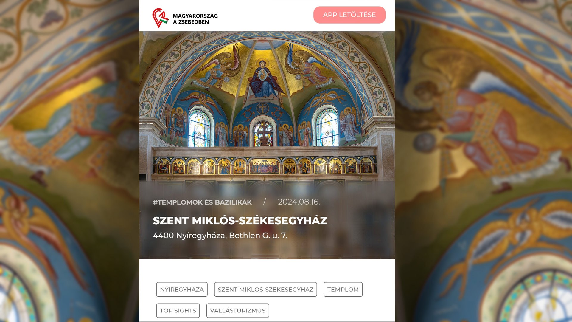 Turisztikai applikációban a Szent Miklós-székesegyház