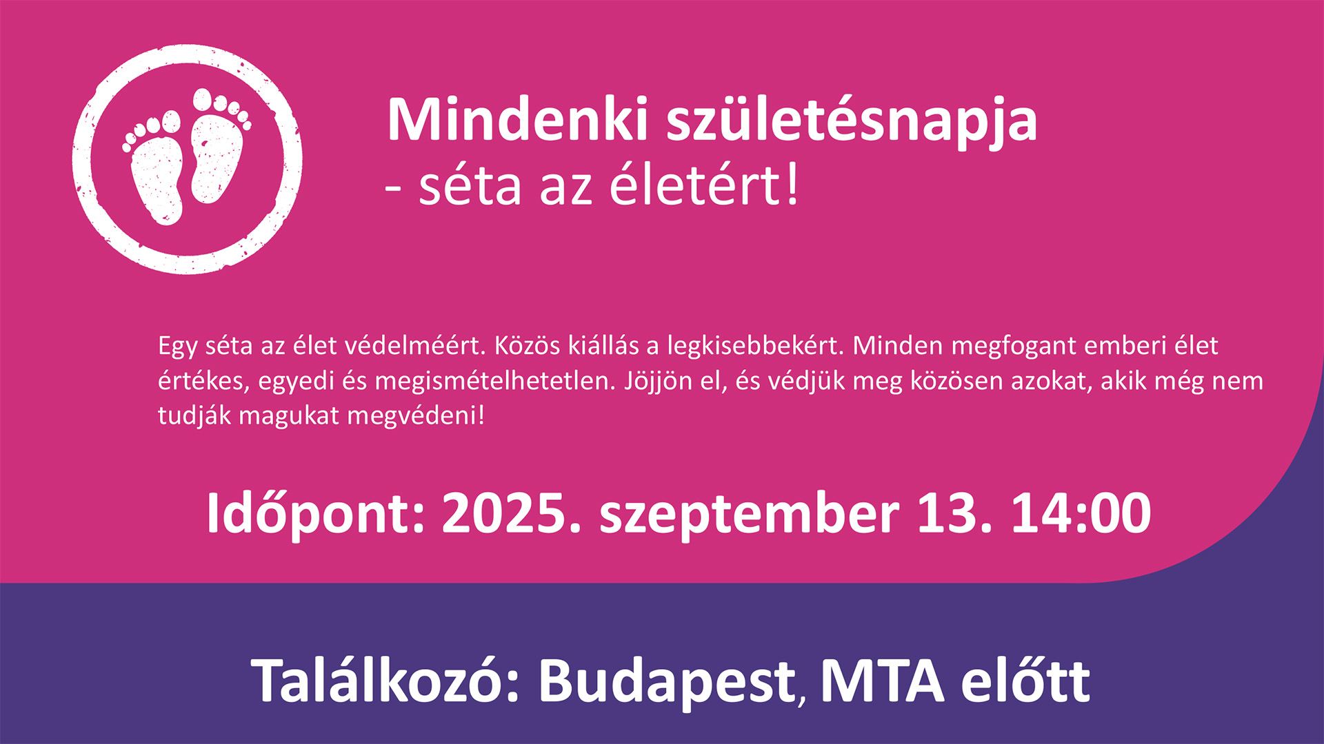 Legyen mindenkinek születésnapja! – séta az életért