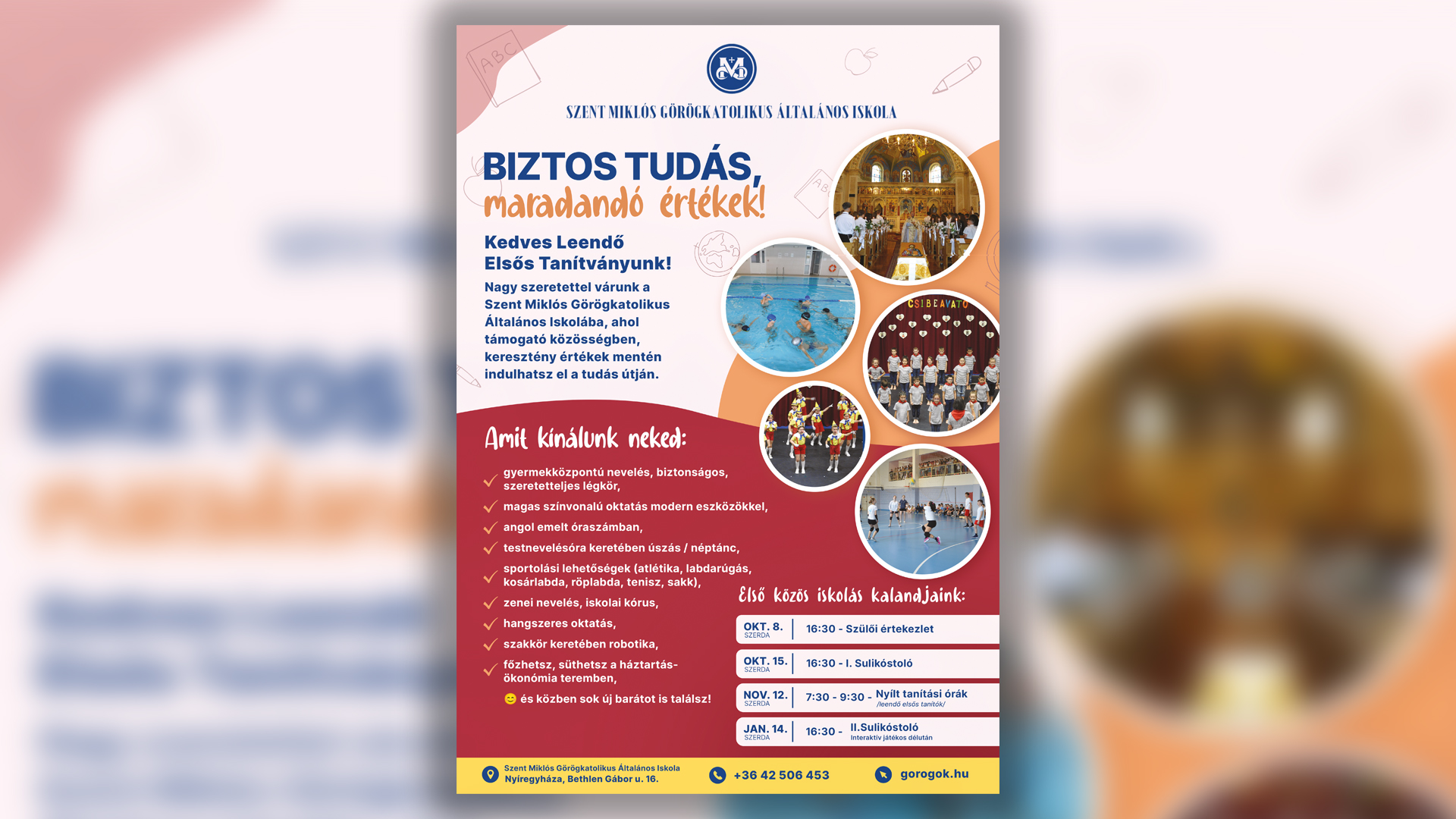 Iskolakóstolóra hív a Szent Miklós Görögkatolikus Általános Iskola