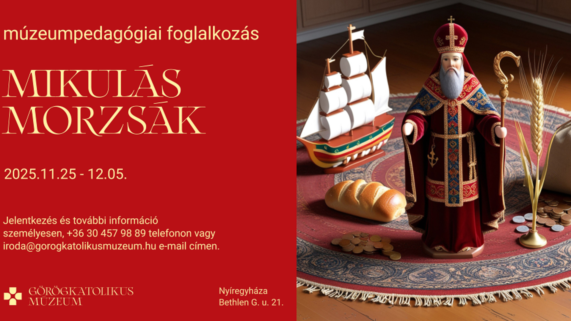 „Mikulás Morzsák" a Görögatolikus Múzeumban – még lehet jelentkezni!