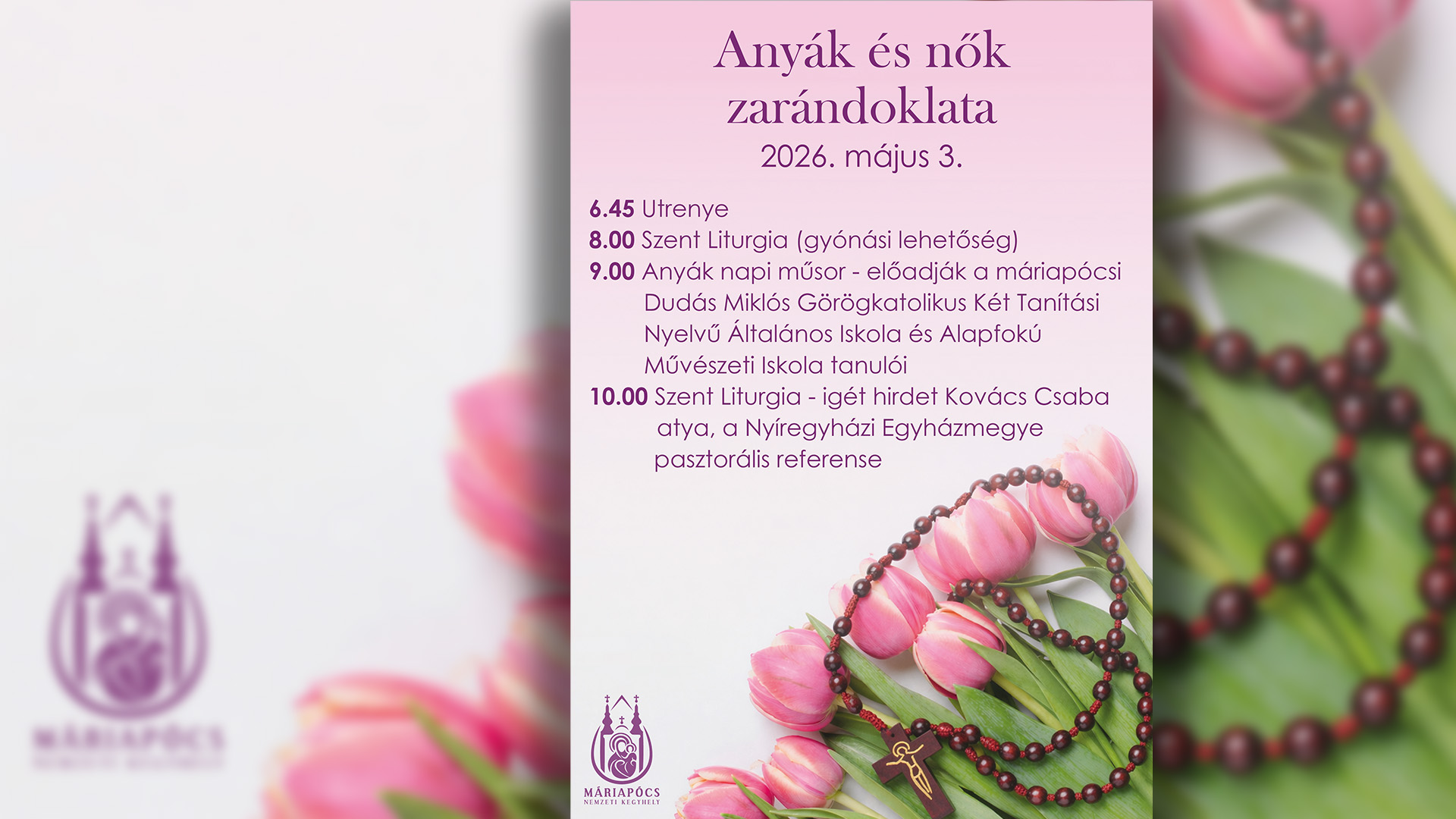 Anyák és nők zarándoklata Máriapócson