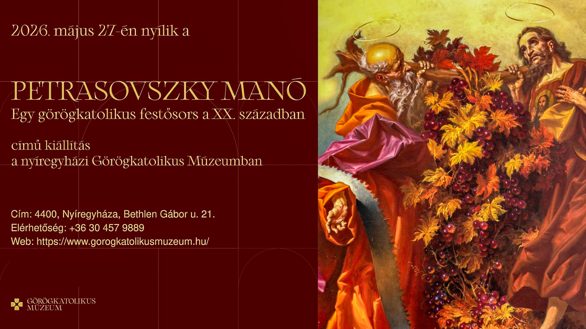 „Petrasovszky Manó: Egy görögkatolikus festősors a XX. században” – Emlékkiállítás nyílik a Görögkatolikus Múzeumban