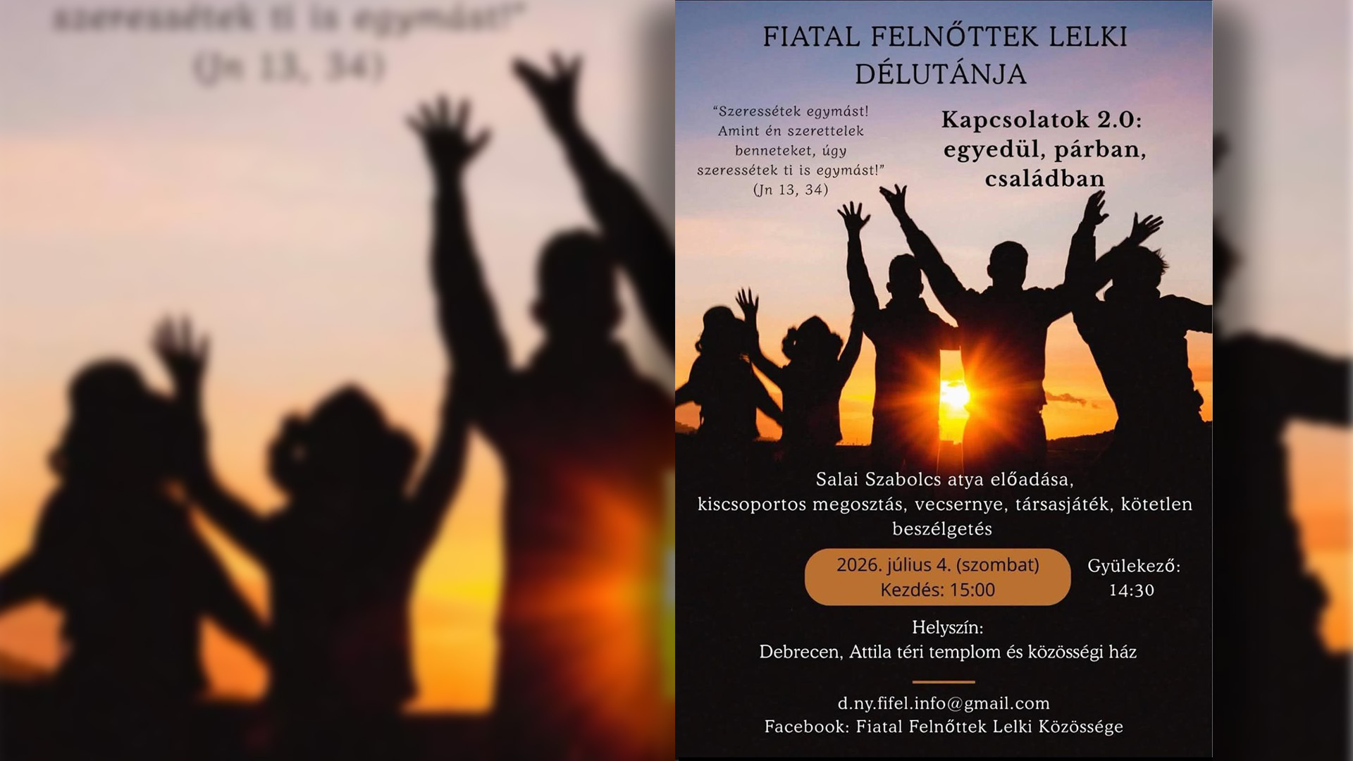 Fiatal felnőttek lelki délutánja lesz a Debreceni Görögkatolikus Parókián