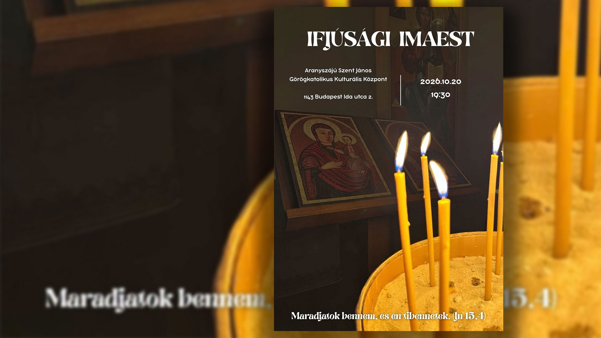Ifjúsági imaest Budapesten – Csend, elmélkedés és közös imádság