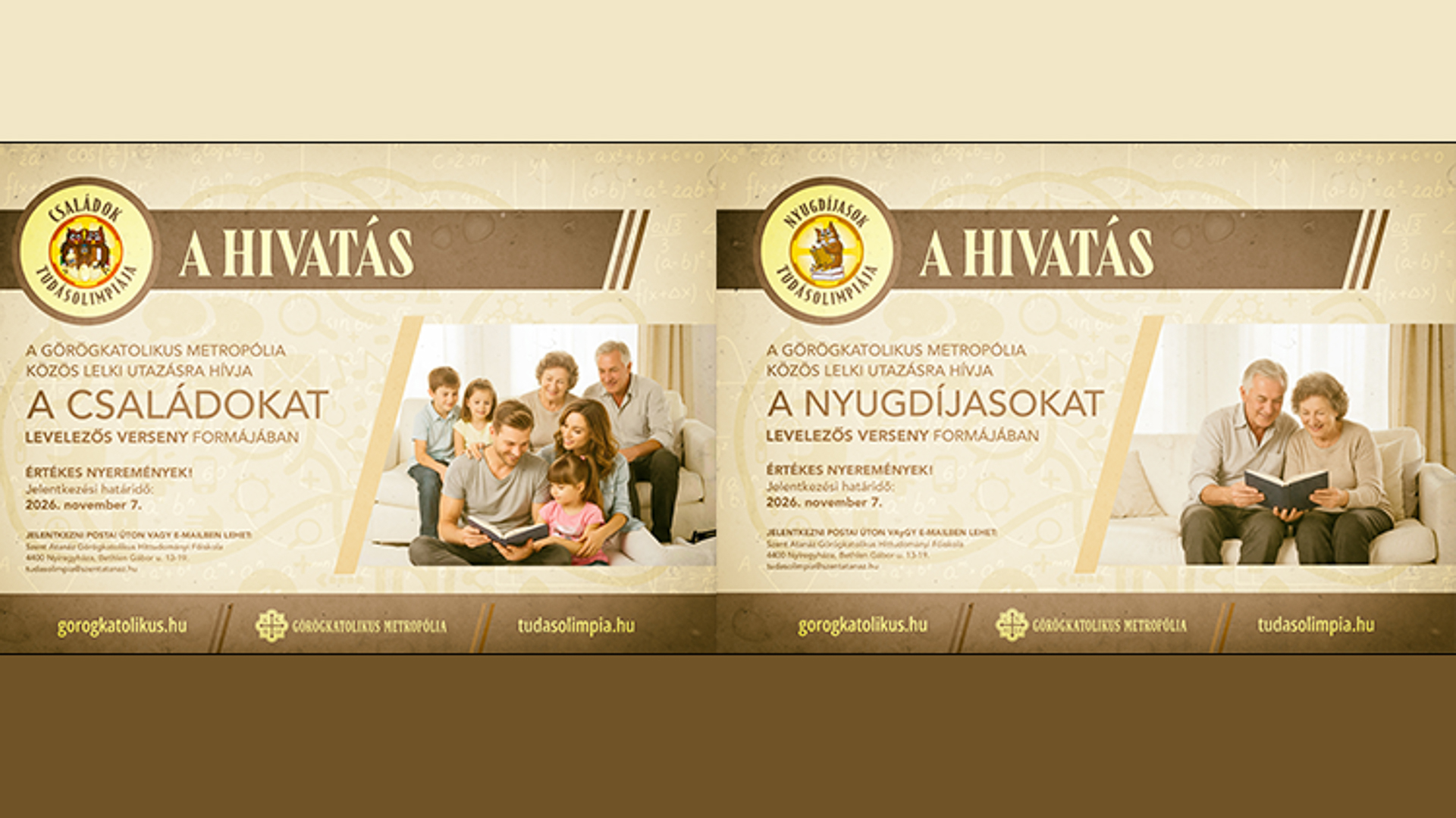 A hivatás – Levelezős Tudásolimpiát hirdet a Görögkatolikus Metropólia családoknak és nyugdíjasoknak